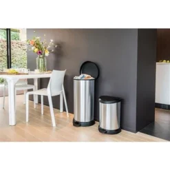 Curver Decobin Pedaalemmer Ovaal 40L Zilver -Aanbiedingen Keuken Slim Winkel 101 1125 5 1 1