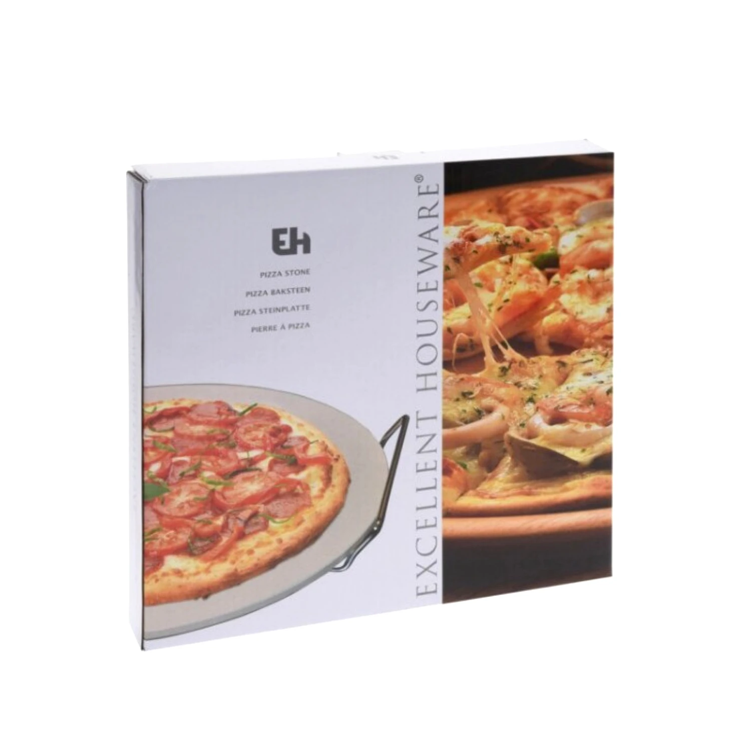 Excellent Houseware Pizzasteen Met Houder Ø33 Cm 5 Excellent Houseware Pizzasteen Met Houder Ø33 Cm - Afbeelding 3