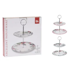 Excellent Houseware Etagere 2-laags Porselein 2 Assorti -Aanbiedingen Keuken Slim Winkel 101 6244 1 1