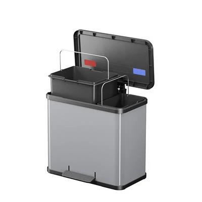 Hailo Öko Duo Plus Pedaalemmer 3X9L Metallic Grijs 3 Hailo Öko Duo Plus Pedaalemmer 3X9L Metallic Grijs - Afbeelding 2