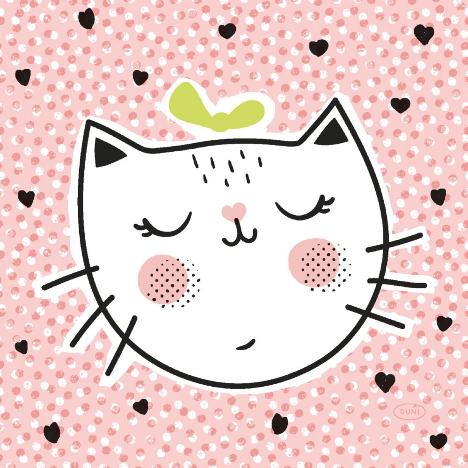 Servetten Playful Cat 33x33 Cm 4 Servetten Playful Cat 33x33 Cm - Afbeelding 2