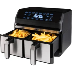 Inventum Hetelucht Friteuse Dubbel 2x 4 L Rvs/ Zwart 1700W -Aanbiedingen Keuken Slim Winkel 210 4299 2 1