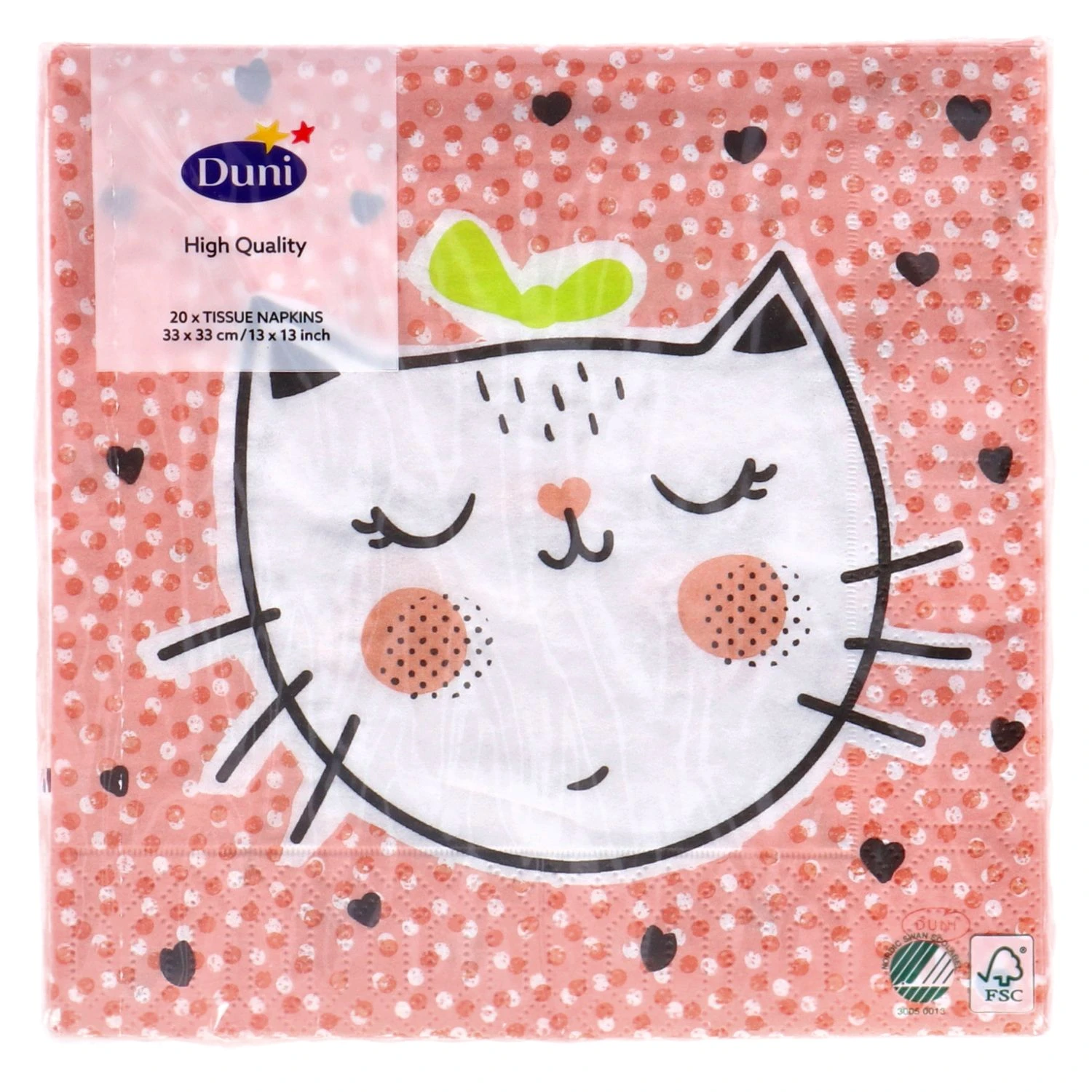 Servetten Playful Cat 33x33 Cm 3 Servetten Playful Cat 33x33 Cm