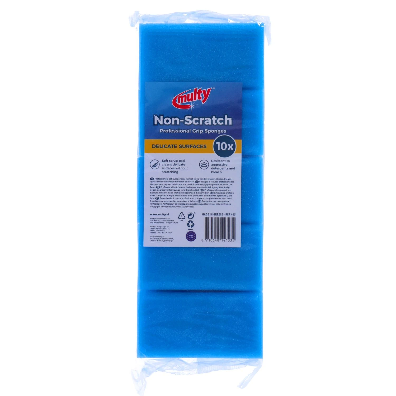 Multy Greepsponsen Blauw/wit 10 Stuks 3 Multy Greepsponsen Blauw/wit 10 Stuks